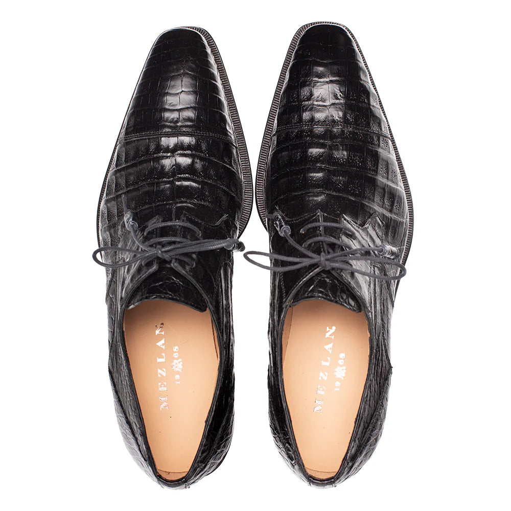 Mezlan Giovane 50032-F Black Crocodile Derby Oxfords