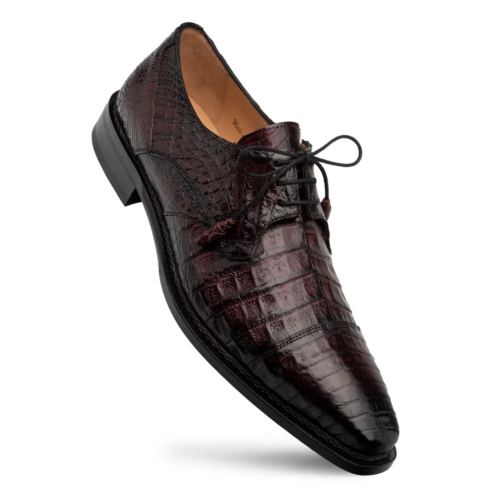 Mezlan Giovane 50032-F Burgundy Crocodile Derby Oxfords