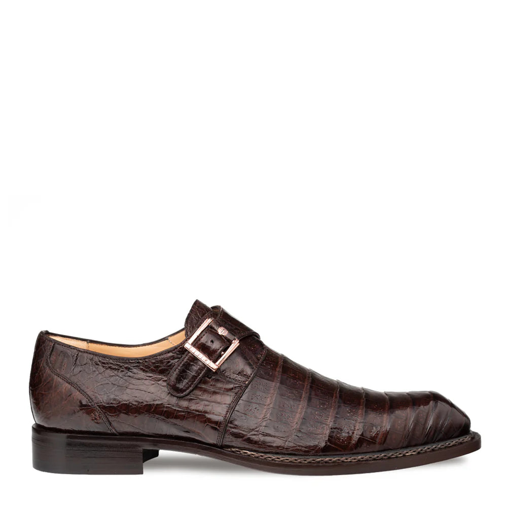 Mezlan Gigolo 50056-F Brown Crocodile Monk Straps