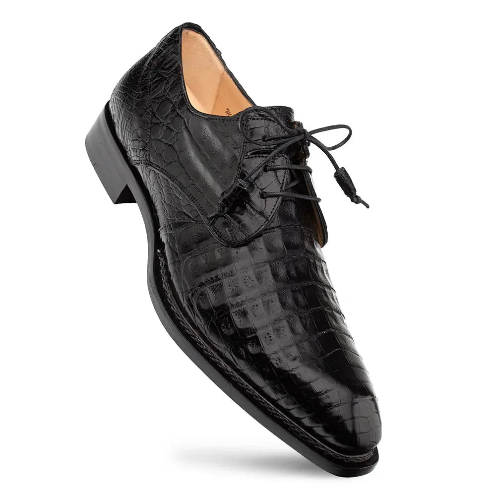 Mezlan Cratos 50070-F Black Genuine Crocodile Oxfords
