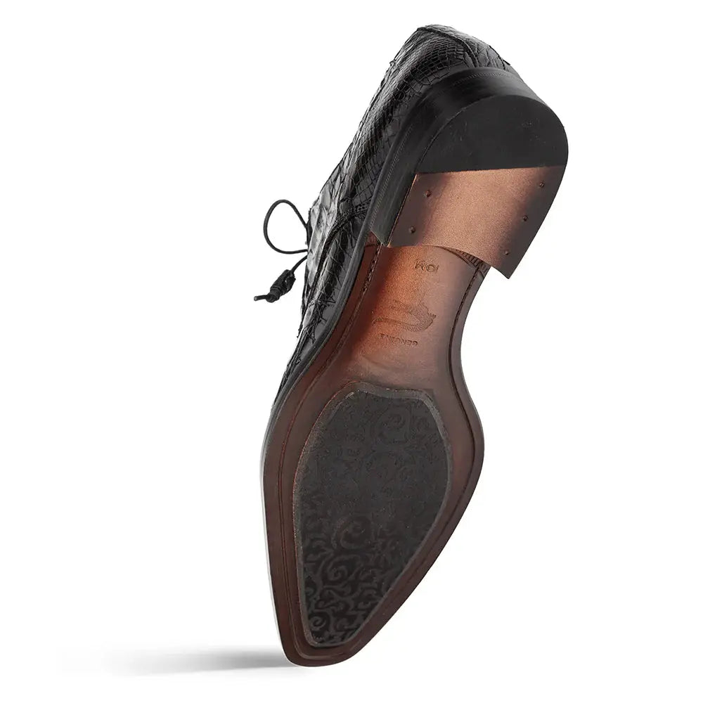 Mezlan Cratos 50070-F Black Genuine Crocodile Oxfords