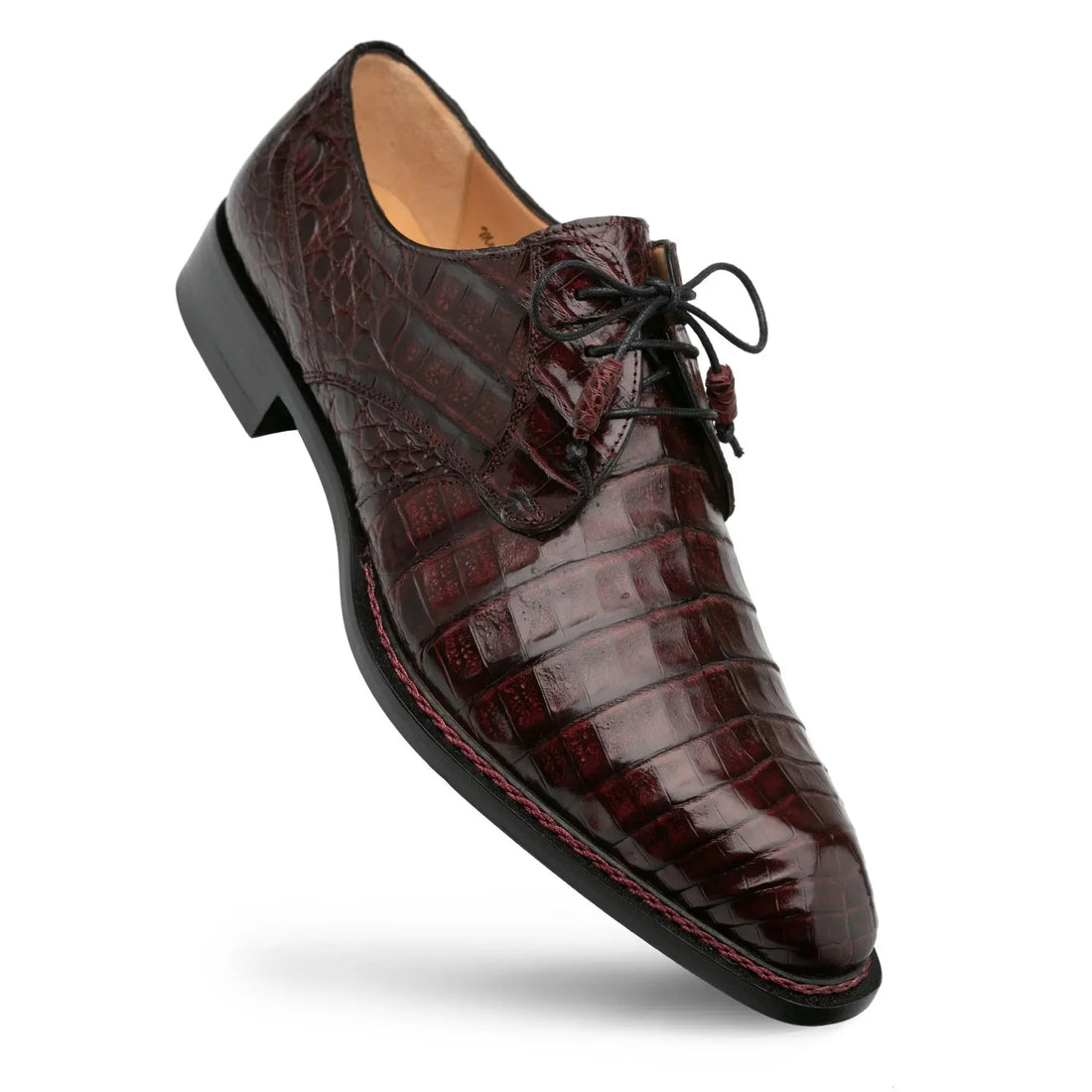 Mezlan Cratos 50070-F Burgundy Genuine Crocodile Oxfords