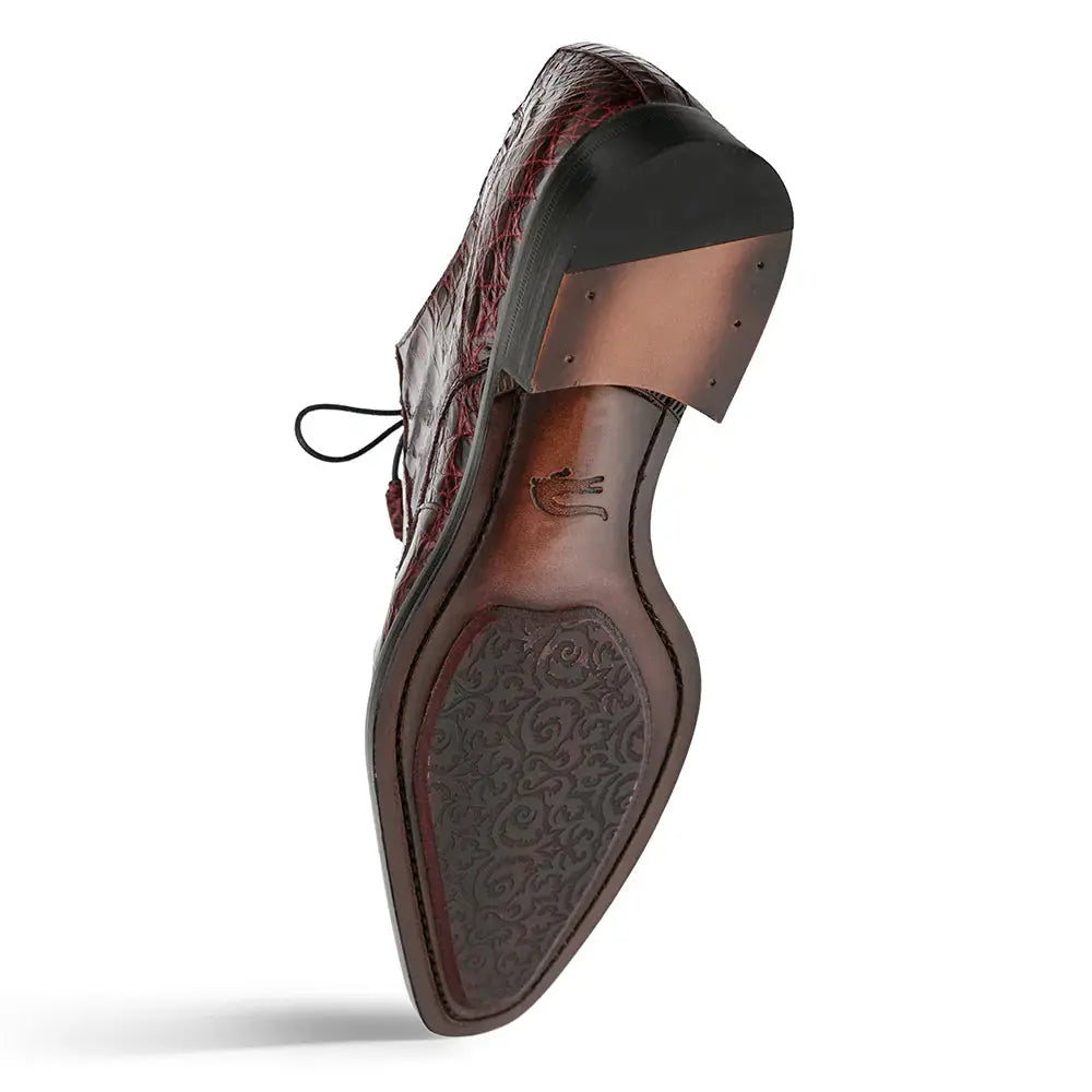 Mezlan Cratos 50070-F Burgundy Genuine Crocodile Oxfords