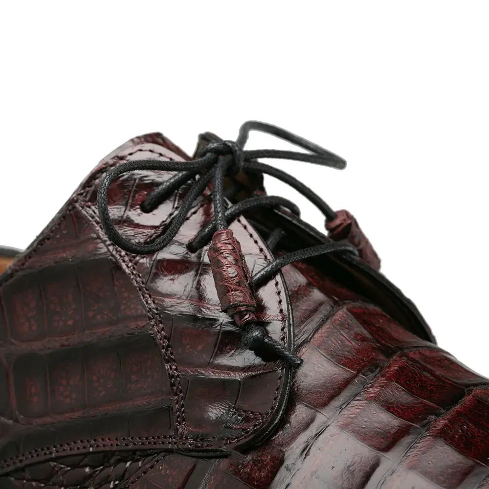 Mezlan Cratos 50070-F Burgundy Genuine Crocodile Oxfords