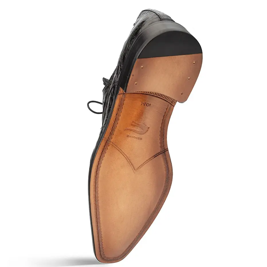 Mezlan Riverside 50180-F Black Genuine Crocodile Oxfords