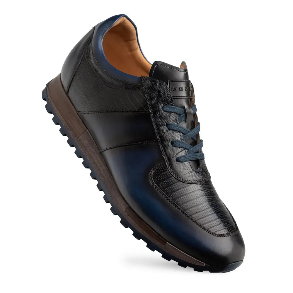 Mezlan Greenwich 50188-L Blue Genuine Calf/Lizard Sneakers