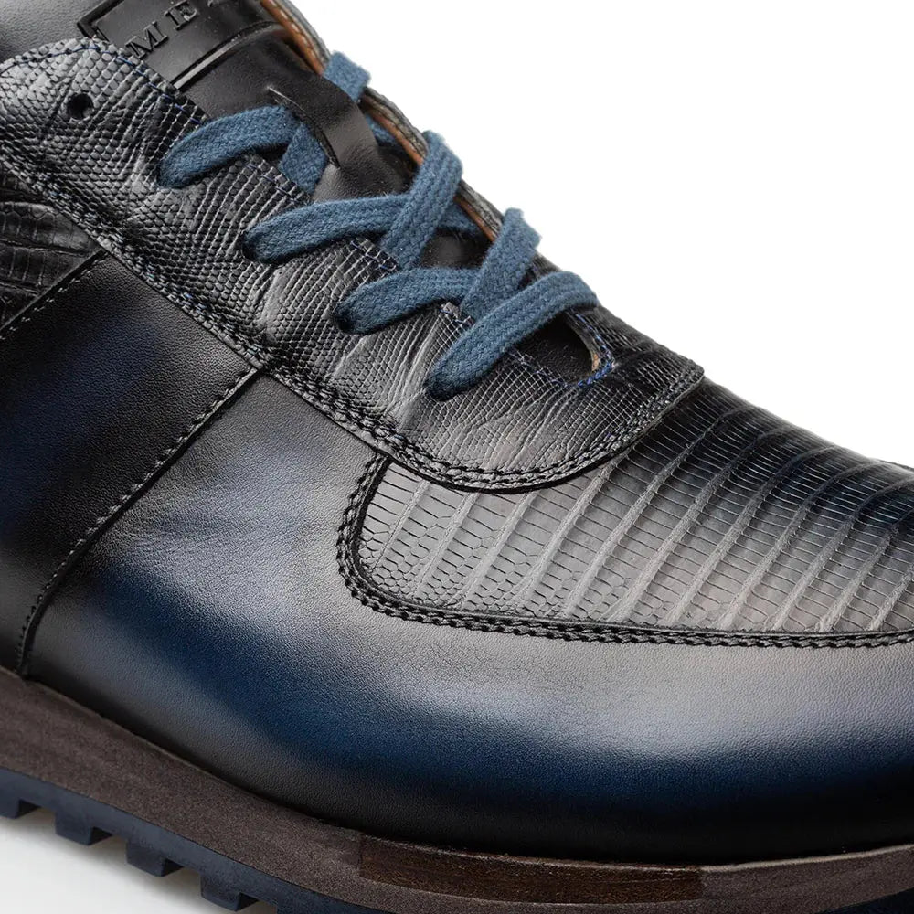 Mezlan Greenwich 50188-L Blue Genuine Calf/Lizard Sneakers