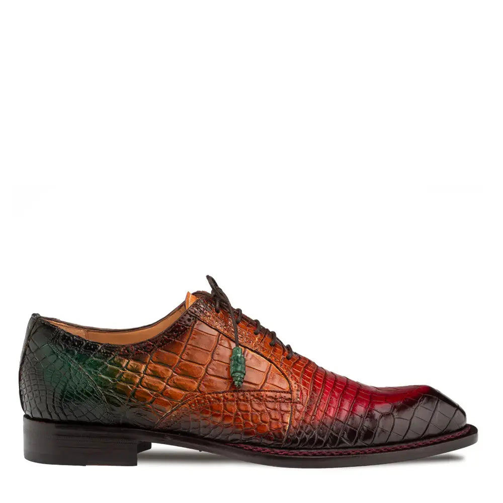 Mezlan Marble 50194-J Cognac Multi-Tone Genuine Alligator Oxfords