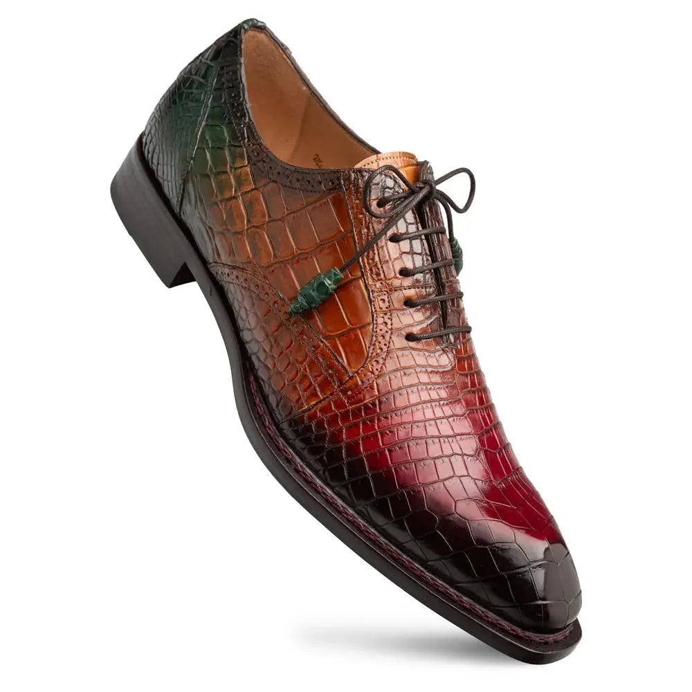 Mezlan Marble 50194-J Cognac Multi-Tone Genuine Alligator Oxfords