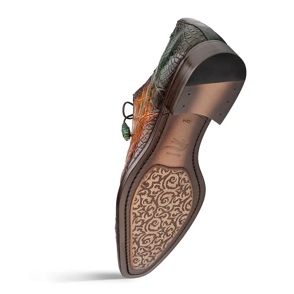 Mezlan Marble 50194-J Cognac Multi-Tone Genuine Alligator Oxfords