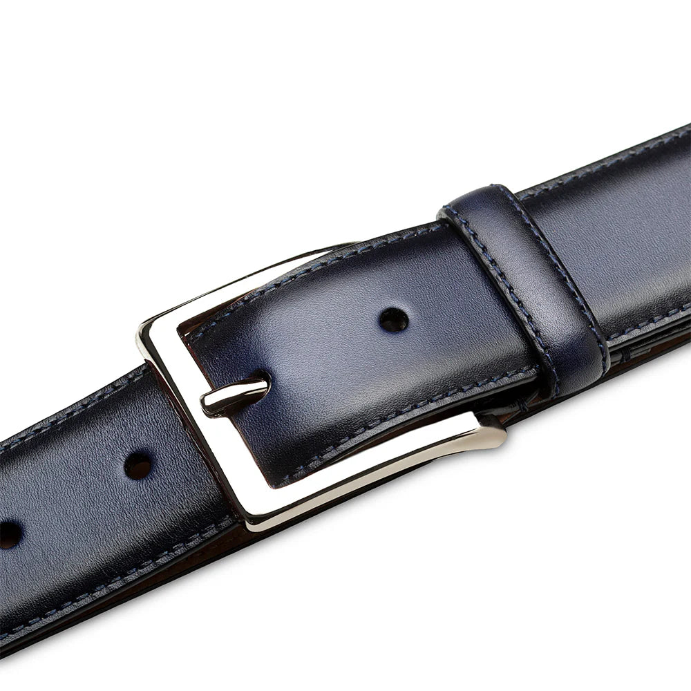 Mezlan AO11522 Classic Patina Blue Calfskin Belt