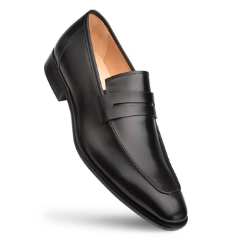 Mezlan Calfskin E20243 Black Penny Loafers