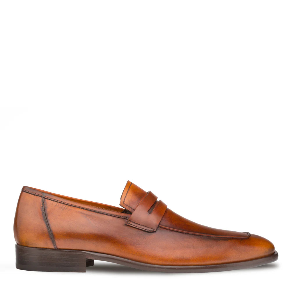 Mezlan Calfskin E20243 Cognac Penny Loafers