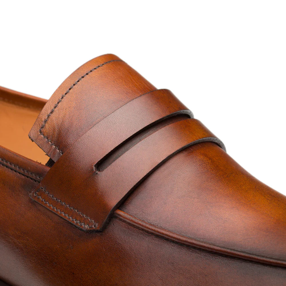 Mezlan Calfskin E20243 Cognac Penny Loafers