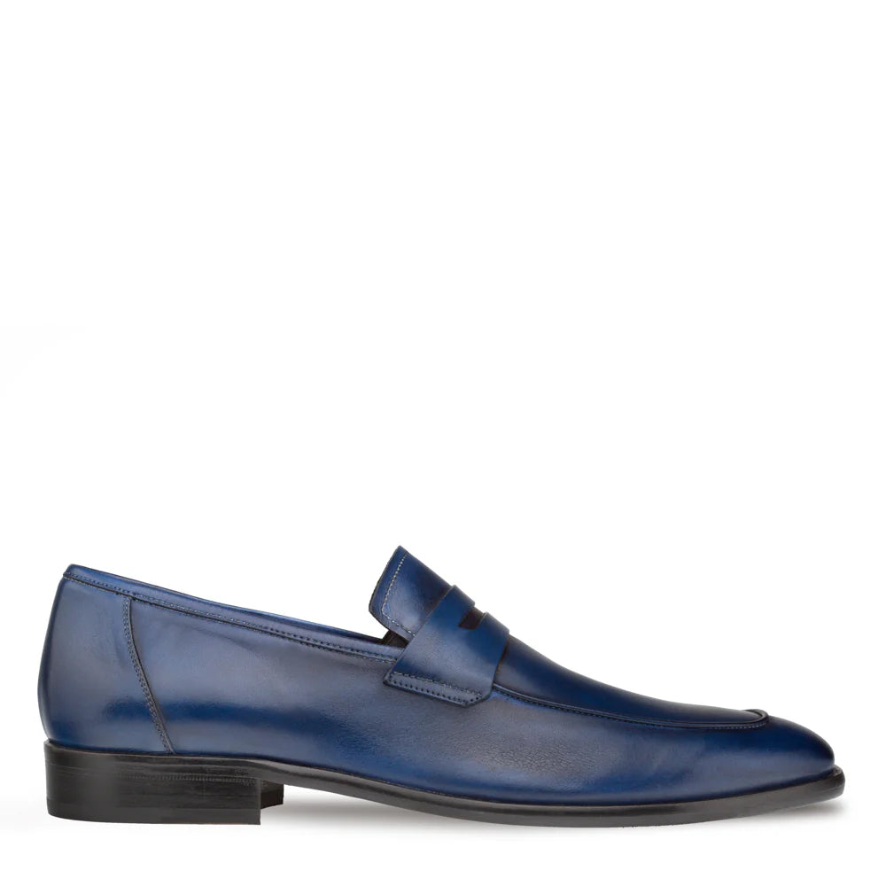 Mezlan Calfskin E20243 Navy Penny Loafers