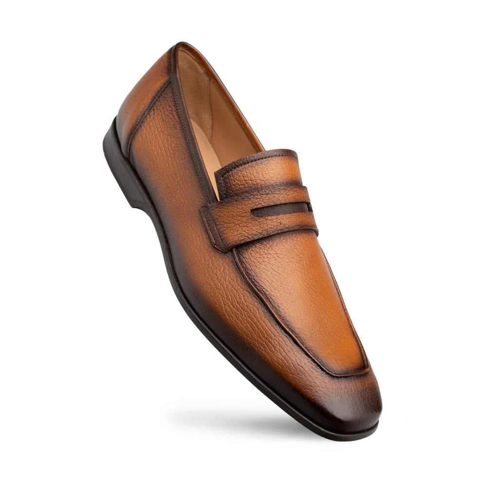 Mezlan Deerskin E20693 Cognac Penny Loafers