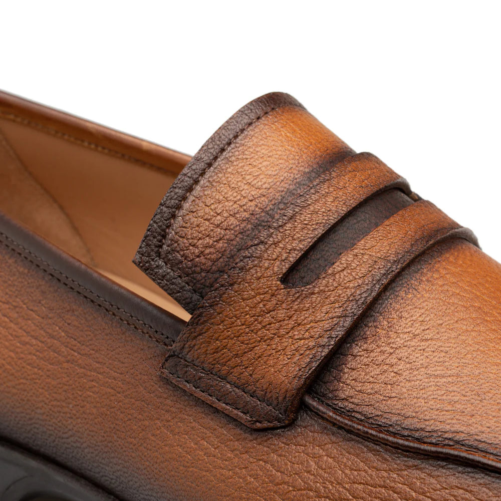 Mezlan Deerskin E20693 Cognac Penny Loafers