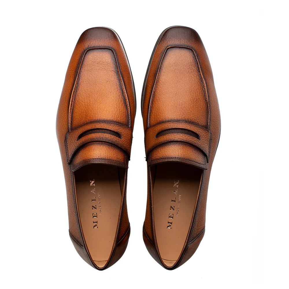 Mezlan Deerskin E20693 Cognac Penny Loafers