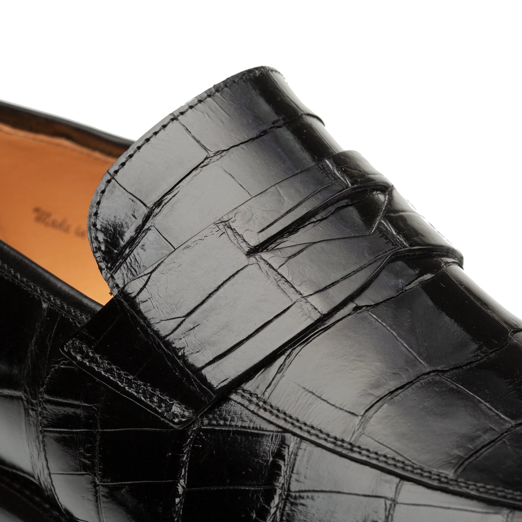 Mezlan Piccolo 4954-J  Black Alligator Penny Loafers