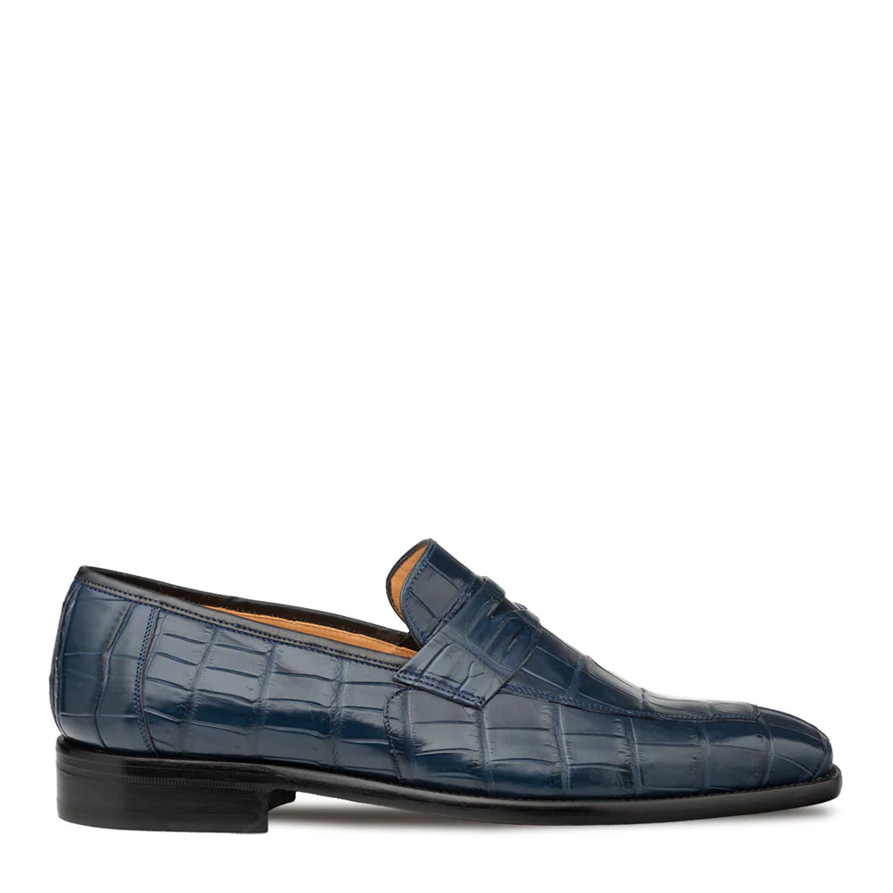 Mezlan Piccolo 4954-J  Blue Alligator Penny Loafers