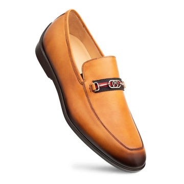 Mezlan Contour-Rubber R20722 Cognac Bit Loafers