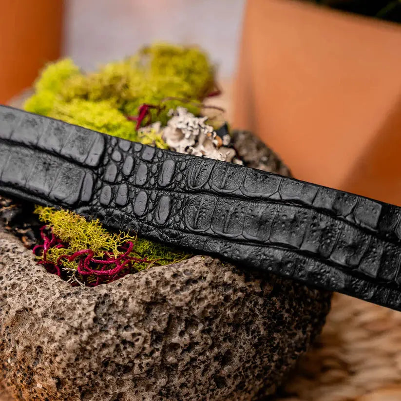 Marco Di Milano Riccardo Black Genuine Crocodile Belt