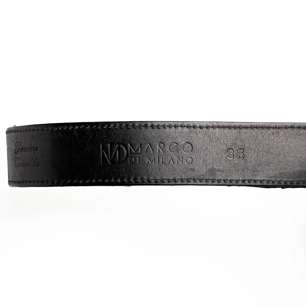 Marco Di Milano Marlboro Black Genuine Hornback Crocodile Belt