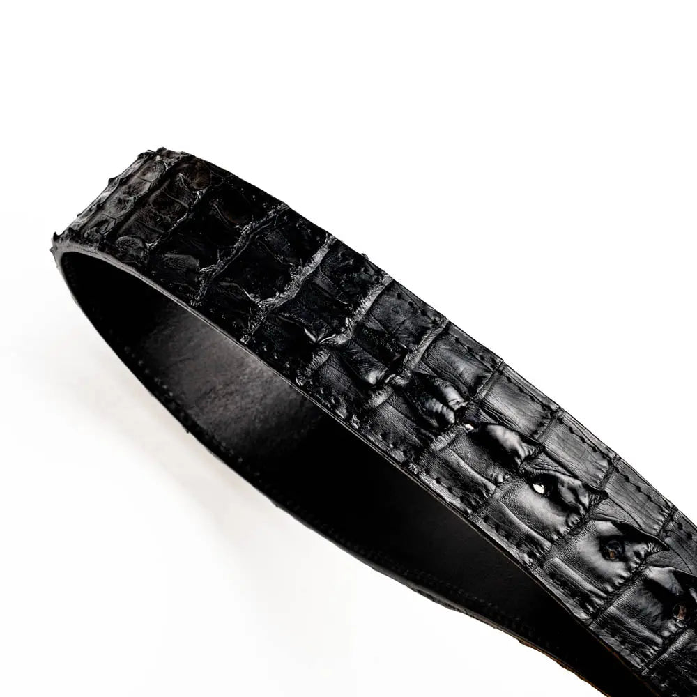Marco Di Milano Marlboro Black Genuine Hornback Crocodile Belt