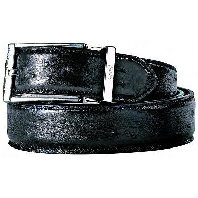 Mauri Black Genuine Ostrich Belt