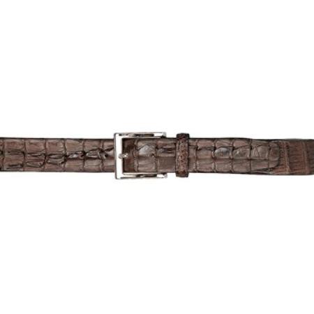 Mauri Brown Genuine Hornback Crocodile Raised Tail Belt