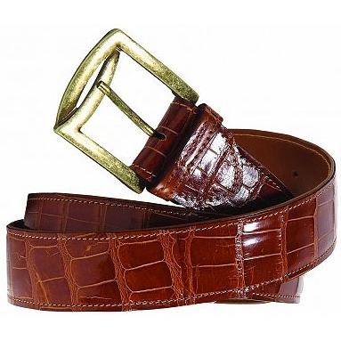 Mauri Cognac Genuine Baby Alligator Belt