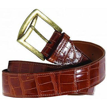 Mauri Cognac Genuine Baby Alligator Belt