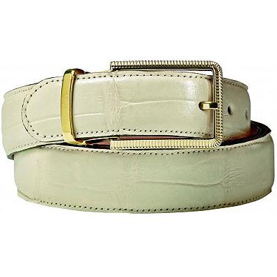 Mauri Cream Genuine Alligator Belt