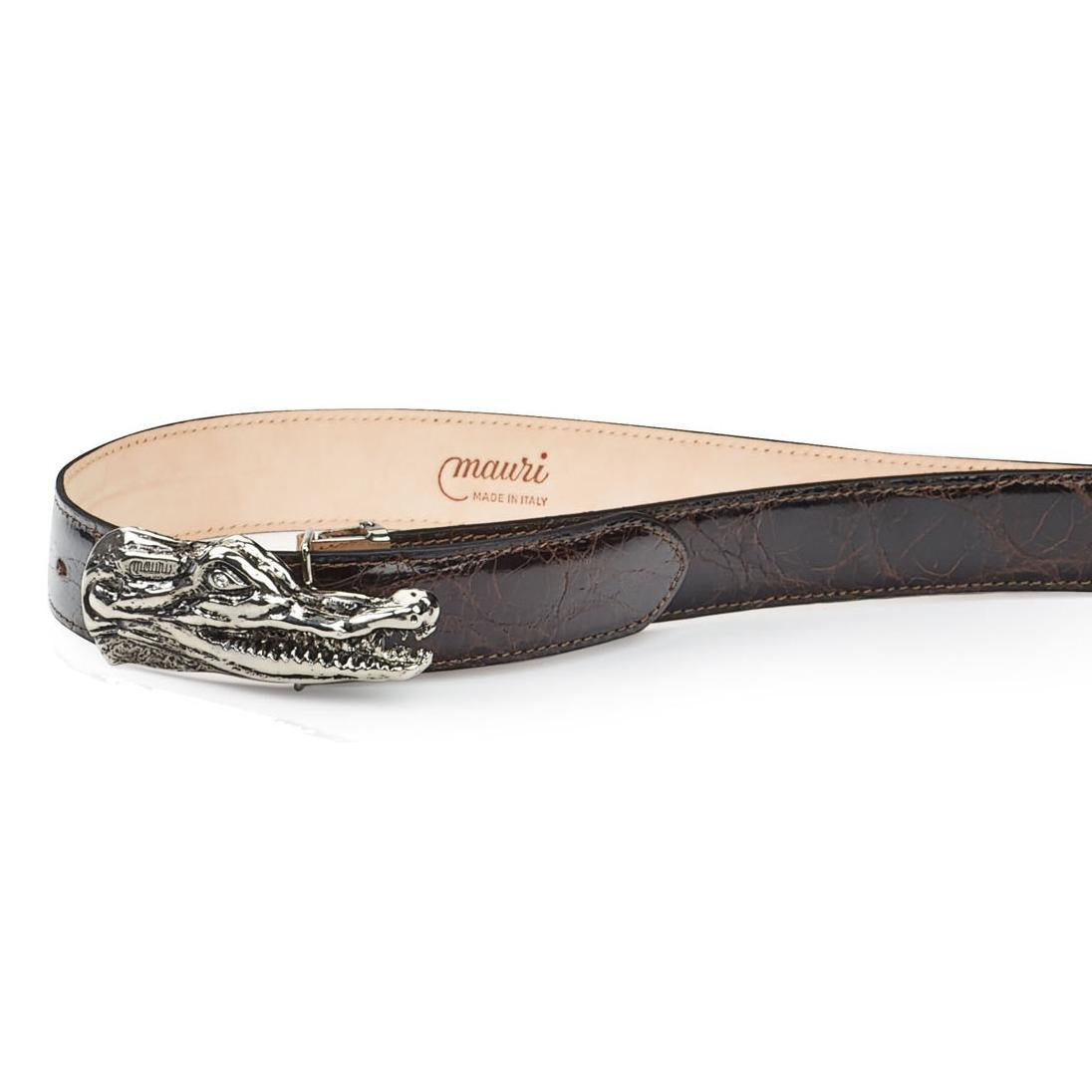 Mauri Dark Brown Genuine Alligator Belt