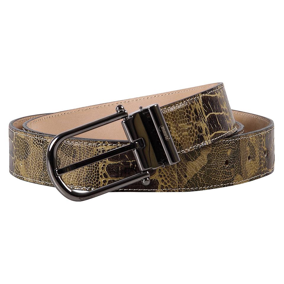 Mauri Olive Green Genuine Ostrich Leg Belt