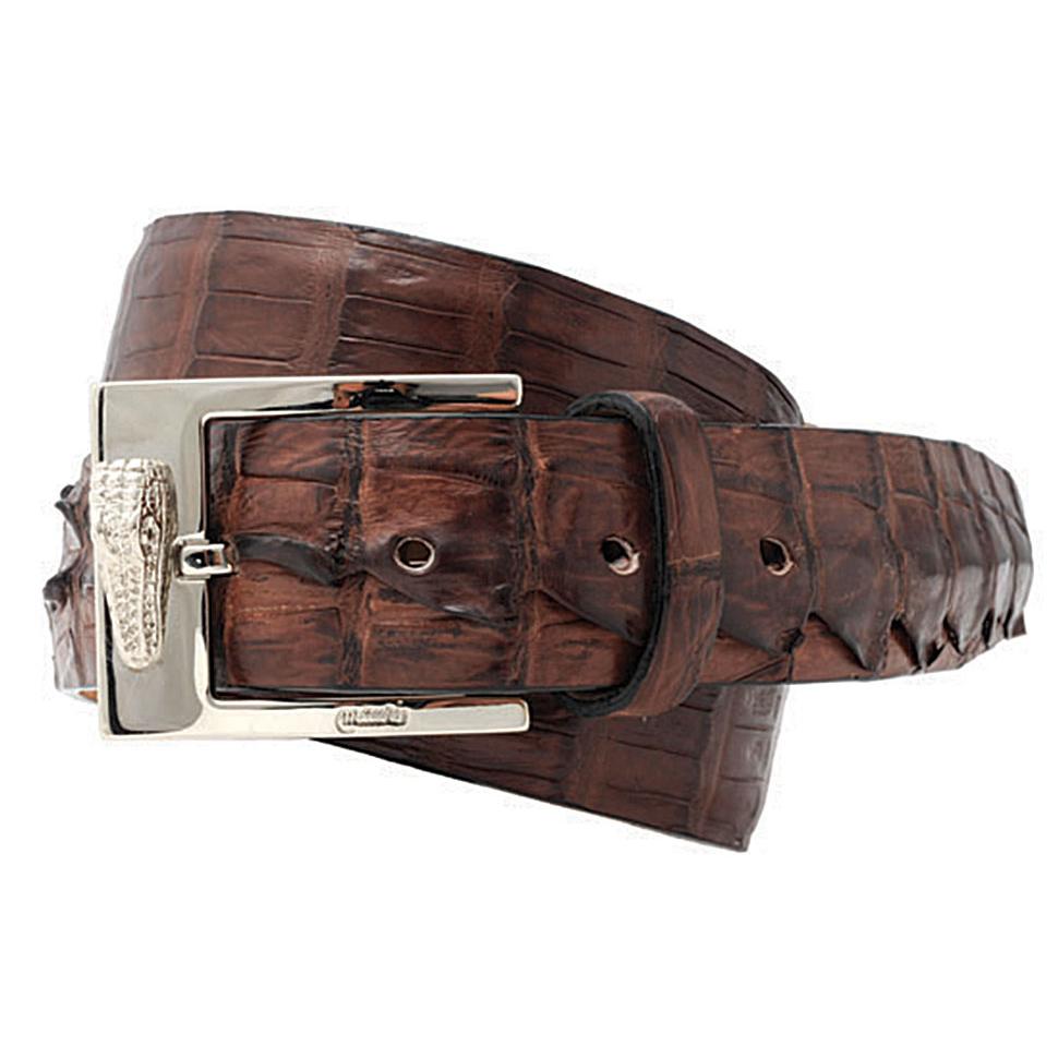 Mauri Sport Rust Genuine Hornback Crocodile Raised Tail Belt