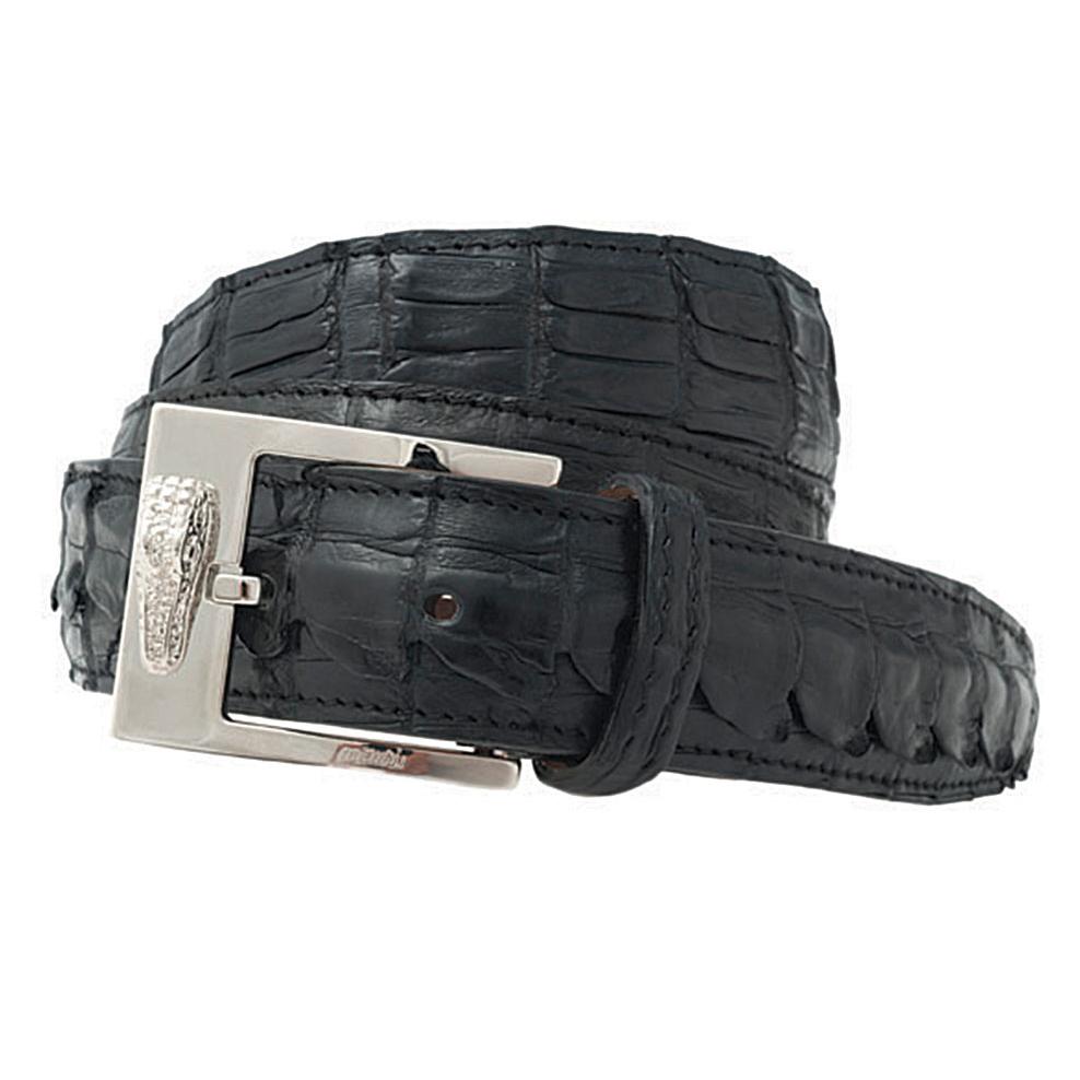 Mauri Black Genuine Hornback Crocodile Raised Tail Belt