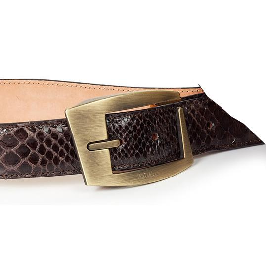 Mauri Dark Brown Genuine Python Belt