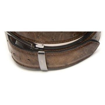 Mauri Kango Tabac Genuine Ostrich Hand-Painted Burnished Belt