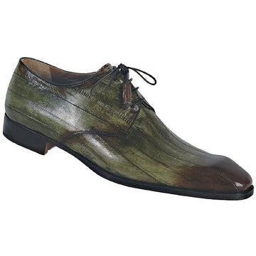 Mauri 1056 Hand Painted Dark Brown/Green Genuine Eel Shoes