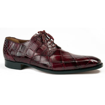 Mauri 1059 Ruby Red Genuine Body Alligator Hand Painted Lace-up Dress Shoes