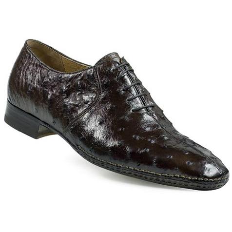 Mauri 1105 Black All-Over Genuine Ostrich Shoes