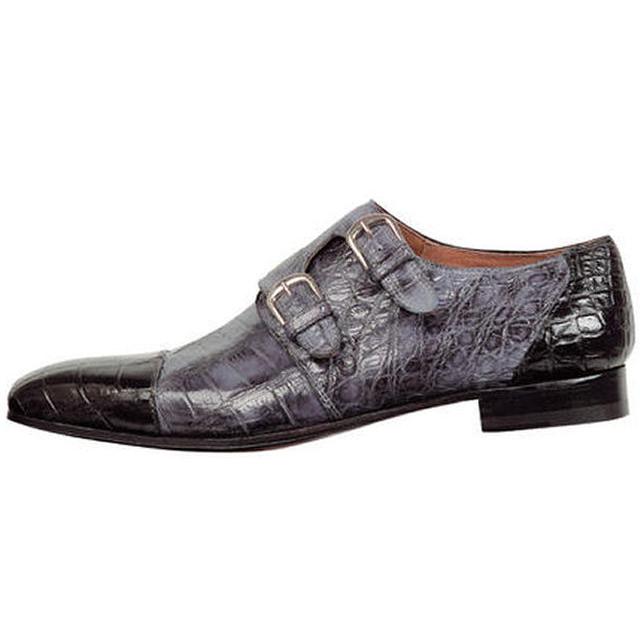 Mauri 1152 Mystery Body Alligator Hand Painted Black/Medium Grey Genuine All-Over Alligator Shoes