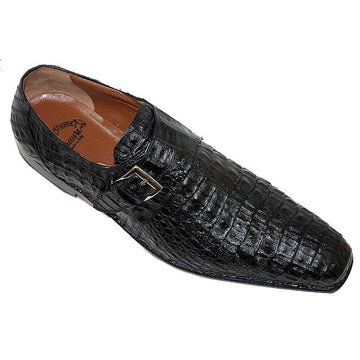 Mauri 1172 Black Genuine All-Over Hornback Crocodile Shoes