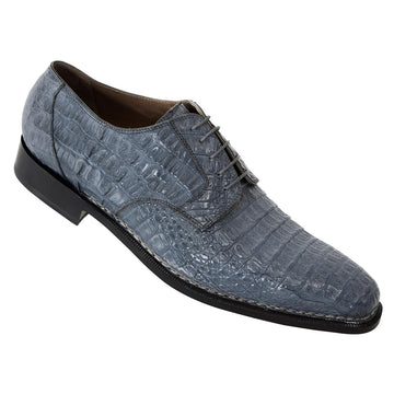 Mauri 1186 Medium Grey Genuine Hornback Crocodile HandMade Oxford Shoes