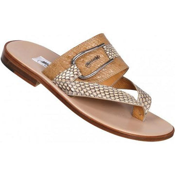 Mauri 1215 Brown/Beige Genuine Ostrich/Python Sandals