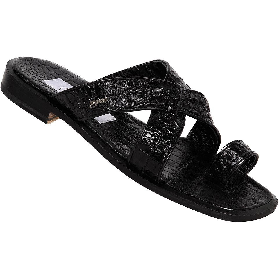 Mauri 1293/1 Black Genuine Hornback Crocodile Sandals