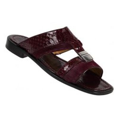 Mauri 1364 Pony/Python Burgundy Genuine Python Sandals