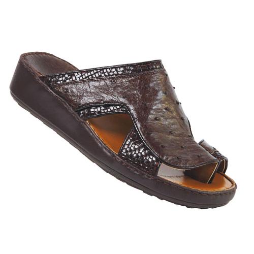 Mauri 1532 Dark Brown Genuine Ostrich Sandals