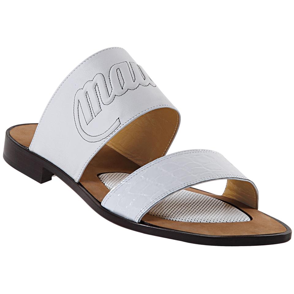 Mauri 1534 White Genuine Body Alligator/Nappa Mauri Embossed Sandals